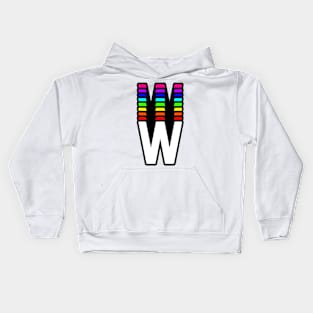 Rainbow Letter, W Kids Hoodie